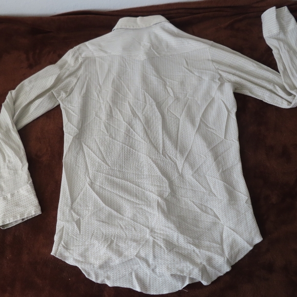 VTG Wrangler print Western Shirt Mens button up Long Tails Made in USA 16.5 35 - Picture 4 of 7